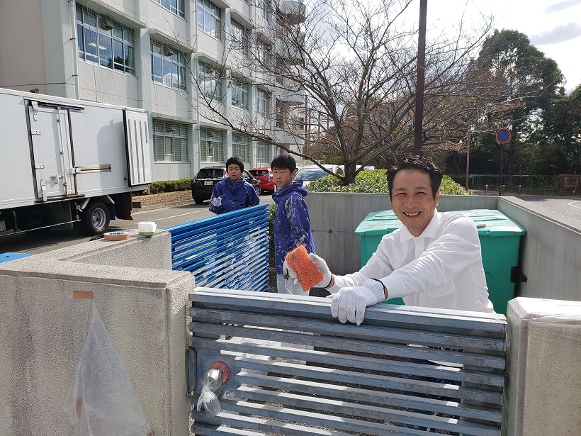 職業体験　塗装　中学生